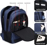 QINOL Travel Laptop Backpack Anti-Theft Work Bookbags With Usb Charging Port, Water Resistant 15.6 Inch College Computer Bag for Men Women, Black - Image 4